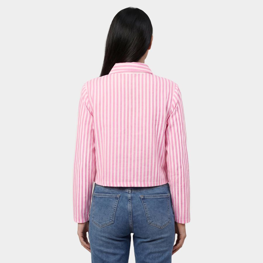 Women's Pink Classic Collar Classic Shirt, Pink, large