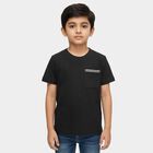 Boys Dark Graphite Black Crew Neck Casual T-Shirt, गहरा ग्रे, small