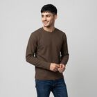 Men's Beige Crew Neck Regular T-Shirt, गहरा पीला, small