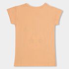 Girls' 100% Cotton T-Shirt , Peach, small