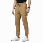 Men's Khaki Slim Fit Cargo Trousers, खाकी, small