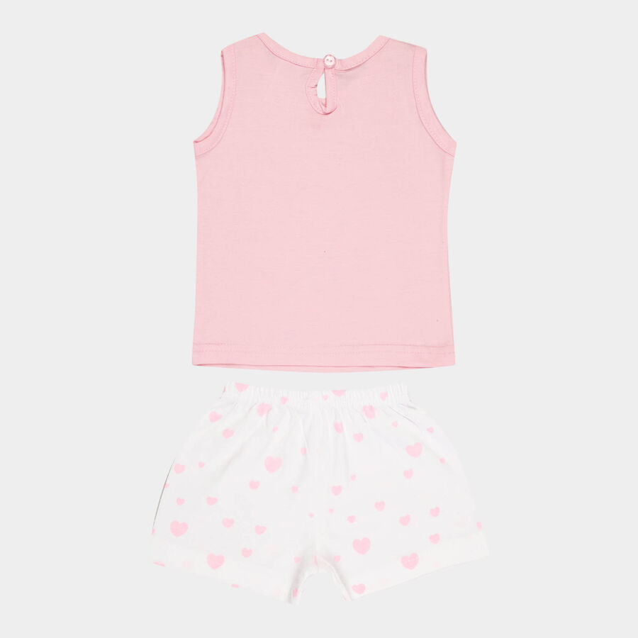 Infants Cotton Shorts Set, Light Pink, large image number null