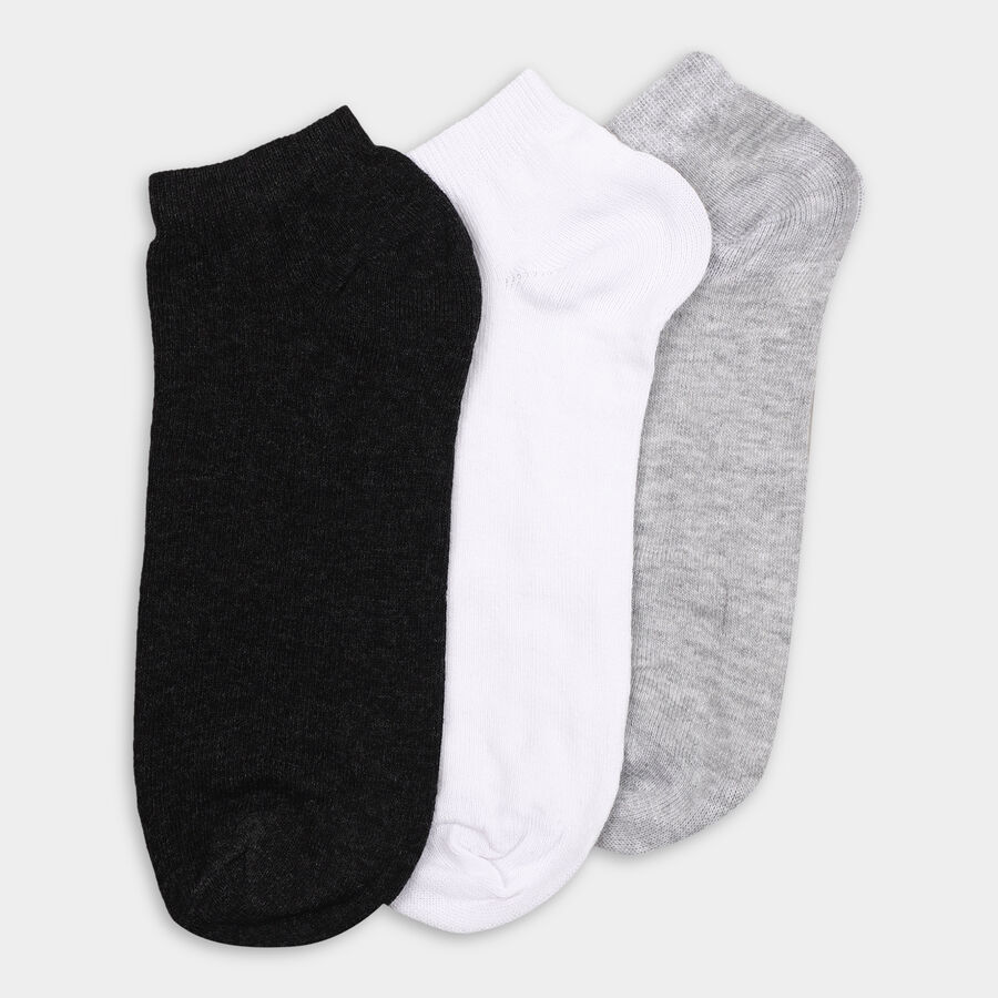 Men's Socks (Pack of 3), Melange Light Grey, large image number null