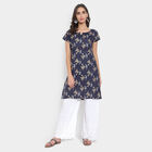 Printed Straight Kurta, Teal Blue, small image number null
