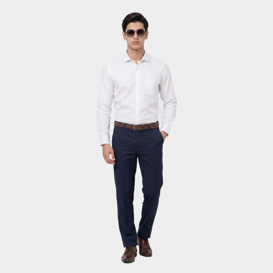 Men's White Regular Fit Formal Shirt, सफ़ेद, large
