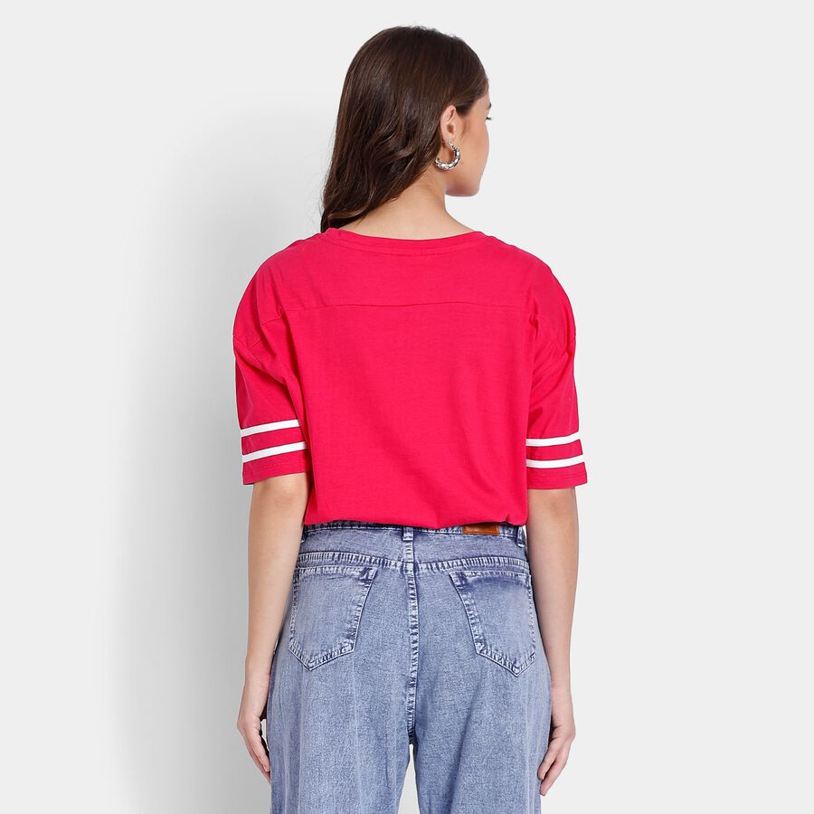 Ladies' 100% Cotton Crop  Top, गुलाबी, large image number null