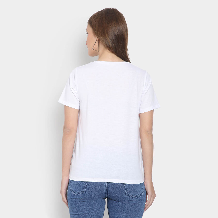 Embellished Round Neck T-Shirt, White, large image number null