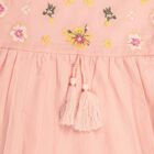 Girls' 100% Cotton Frock, पीच, small image number null