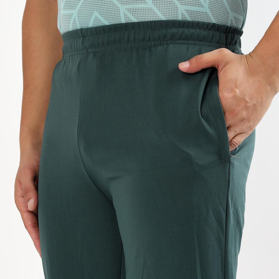 Men's Deep Forest Green Tapered Fit Running Track Pants, Dark Green, large image number null