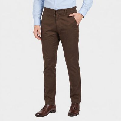 Men's Brown Slim Fit Chino Trousers