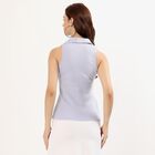 Women's Light Lavender Blue Polo Neck Sleeveless T-Shirt&nbsp;, Light Blue, small
