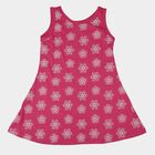Girls' Pink Floral Printed Sleeveless A-Line Frock, गुलाबी, small