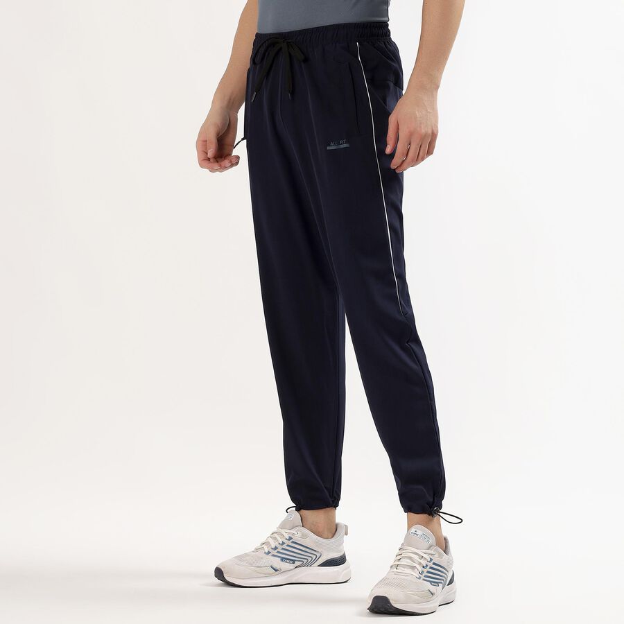Men's Navy Blue Regular Fit Side-Piped Track Pants, नेवी ब्लू, large image number null