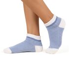 Women's Soft Blue and White Ankle-Length Socks, नेवी ब्लू, small