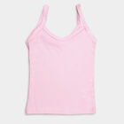 Girls Cotton Printed Vest, Light Pink, small image number null