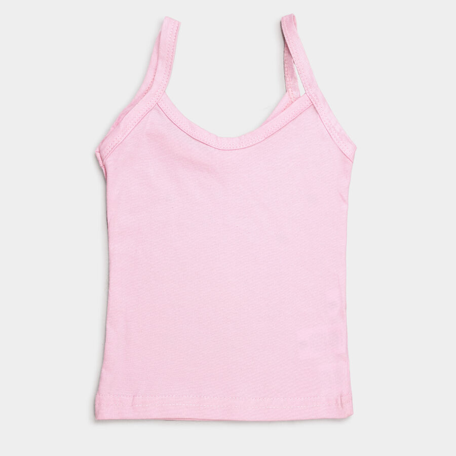 Girls Cotton Printed Vest, Light Pink, large image number null