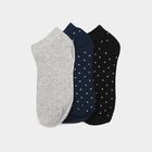 Women's Assorted Regular Fit Dotted Pack of 3 Socks, Assorted, small