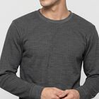 Men's Charcoal Long Sleeve Thermal, चारकोल, small