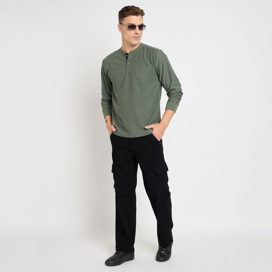 Men's 100% Cotton Jeans, Black, large image number null