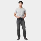 Men's Dark Grey Straight Fit Faded Jeans, गहरा ग्रे, small