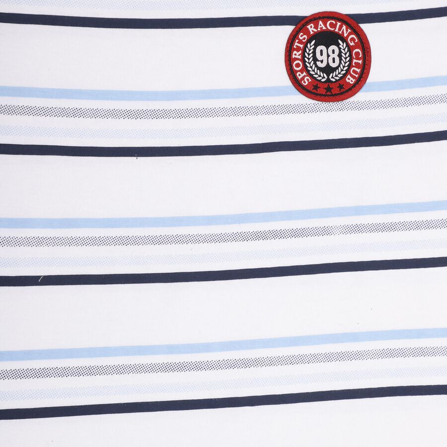 Boys' 100% Cotton Half Sleeves T-Shirt , White, large image number null