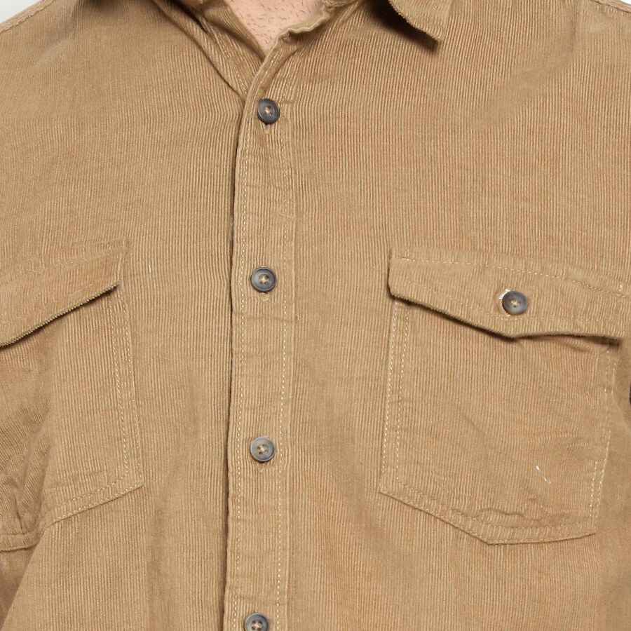 Cotton Solid Casual Shirt, Brown, large image number null