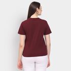 Ladies' Round Neck T-Shirt, Wine, small