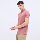 Men's Dusty Rose Cotton Polo Neck Classic T-Shirt, मूँगा (कोरल), small