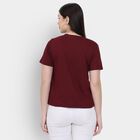 Ladies' Round Neck T-Shirt , वाइन, small