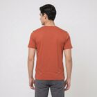 Men's Rust Round Neck Graphic Print Regular T-Shirt, Rust, small