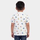 Boys White Cotton Polo Neck Casual T-Shirt, White, small