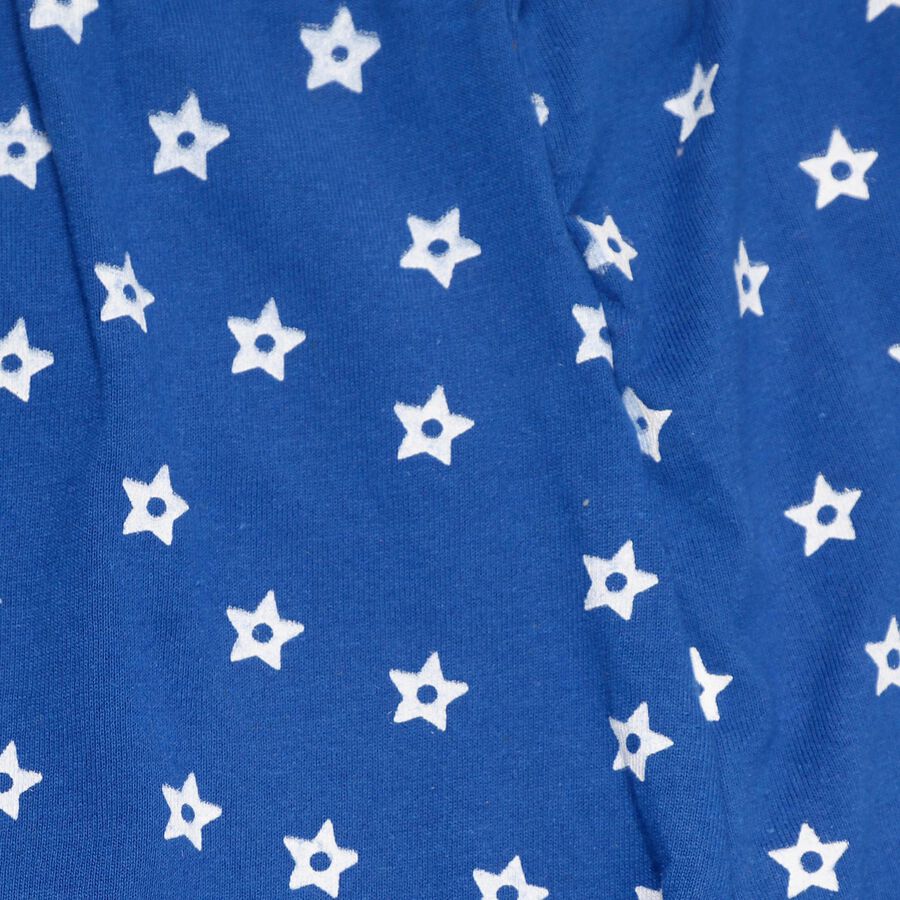 Boys' Muted Sage Green Regular Fit Printed Pyjama, Royal Blue, large image number null
