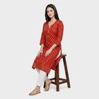 Women's Fuchsia Round Neck Printed Kurta, Fuchsia, small