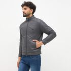 Men's Dark Grey High Neck Casual Jacket, गहरा ग्रे, small image number null
