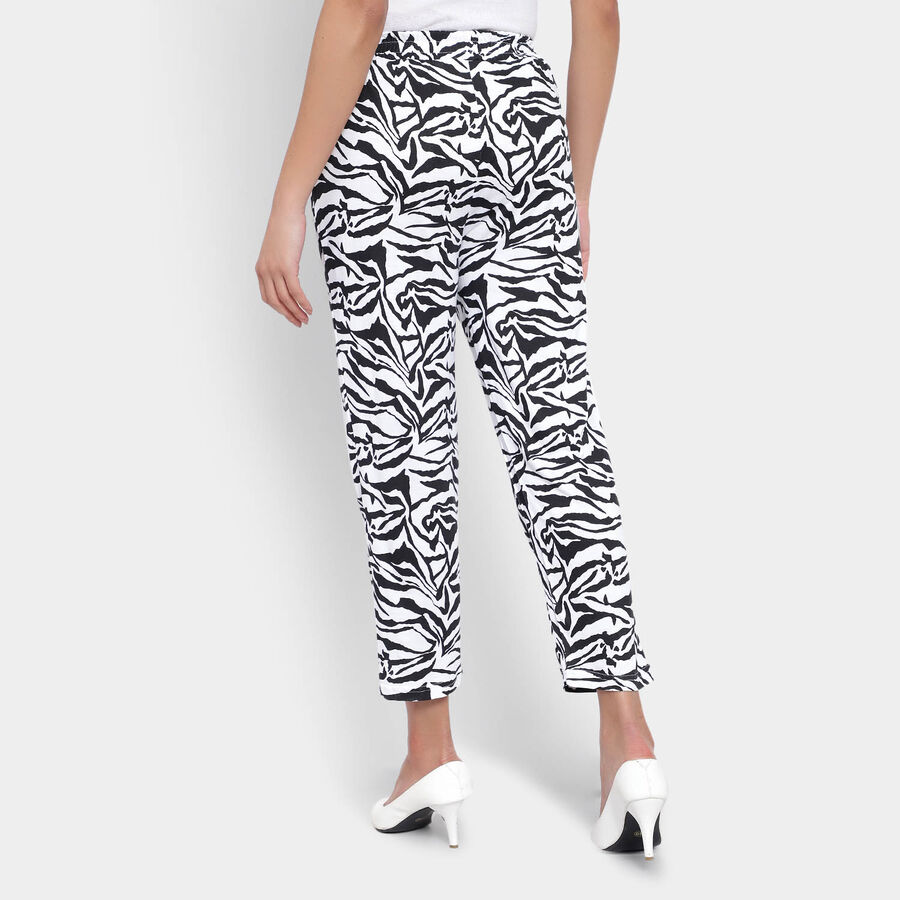 Solid Trousers, सफ़ेद, large image number null