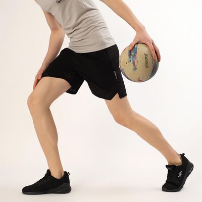 Men's Black Regular Fit Sports Shorts
