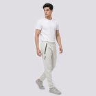 Men's Grey Jogger Fit Zip Pocket Track Pants, हल्का ग्रे, small