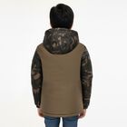 Boys Olive Hooded Camouflage Winter Jacket, Olive, small image number null