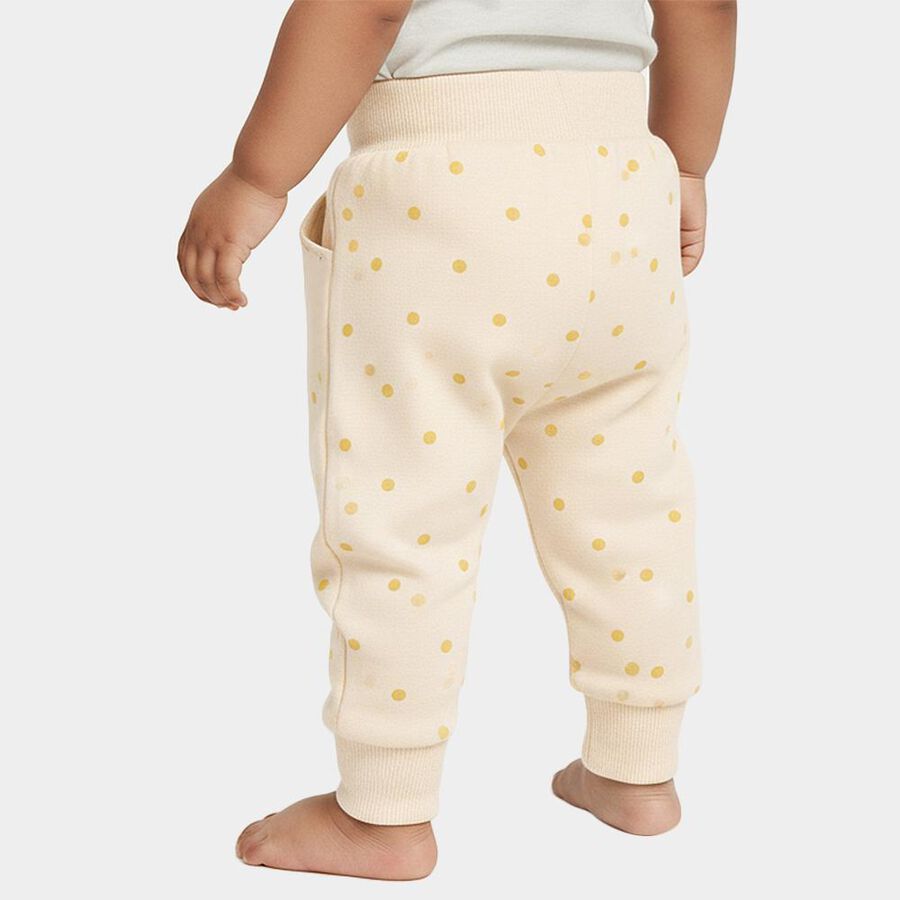 Infants Cream Polka Dot Embroidered Cotton Blend Pyjama, Peach, large image number null