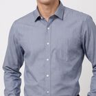 Men's Blue Regular Collar Regular Fit Formal Shirt, Mid Blue, small