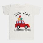 Boys' Half Sleeves T-Shirt, ऑफ व्हाइट, small