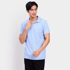 Men's Collared Half Sleeves T-Shirt, Light Blue, small image number null