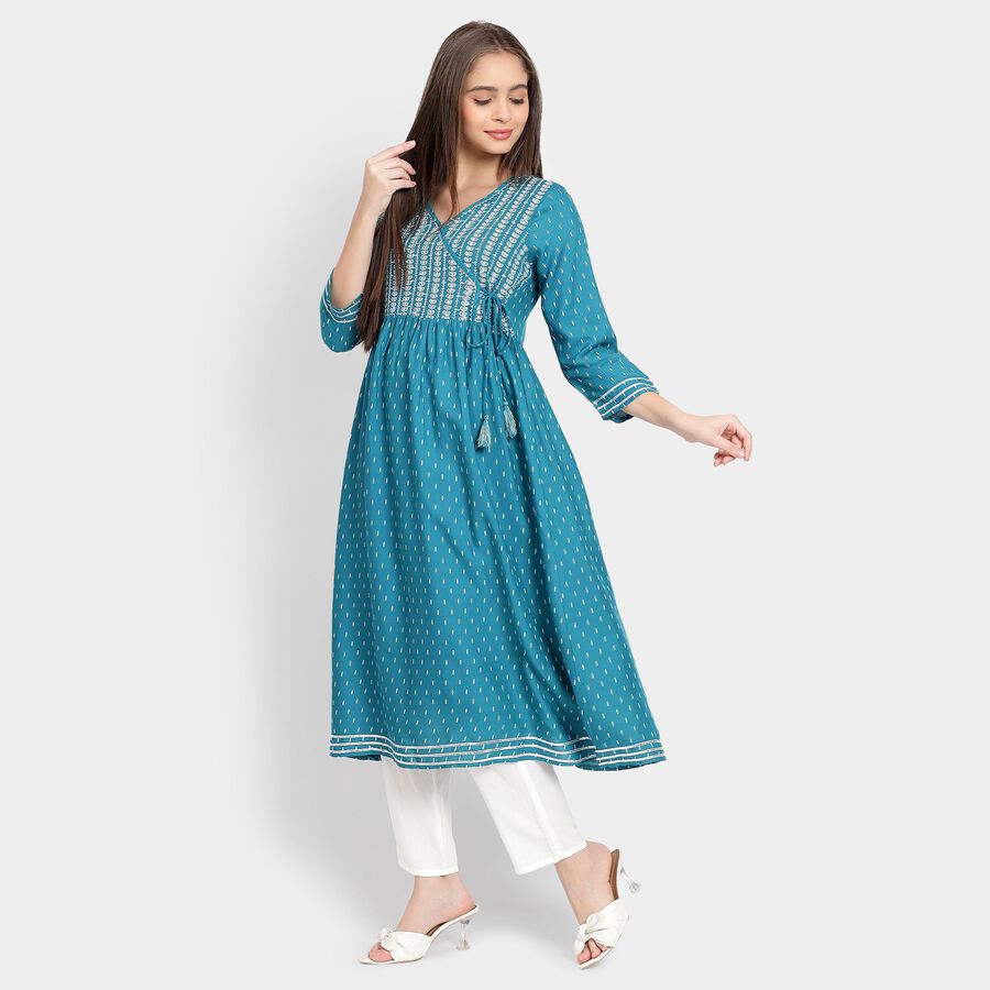 Ladies' Kurta Pyjama Set, Mid Blue, large image number null