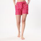 Women's Bright Pink Printed Drawstring Shorts, Fuchsia, small