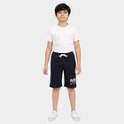 Boys' Navy Blue Regular Fit Graphic Print Jamaican Shorts, नेवी ब्लू, small