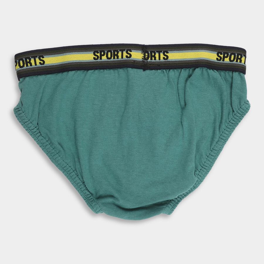 Boys' Muted Teal Green Regular Fit Briefs, हल्का हरा, large image number null