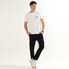 Men's Off White Round Neck Casual T-Shirt, ऑफ व्हाइट, small image number null