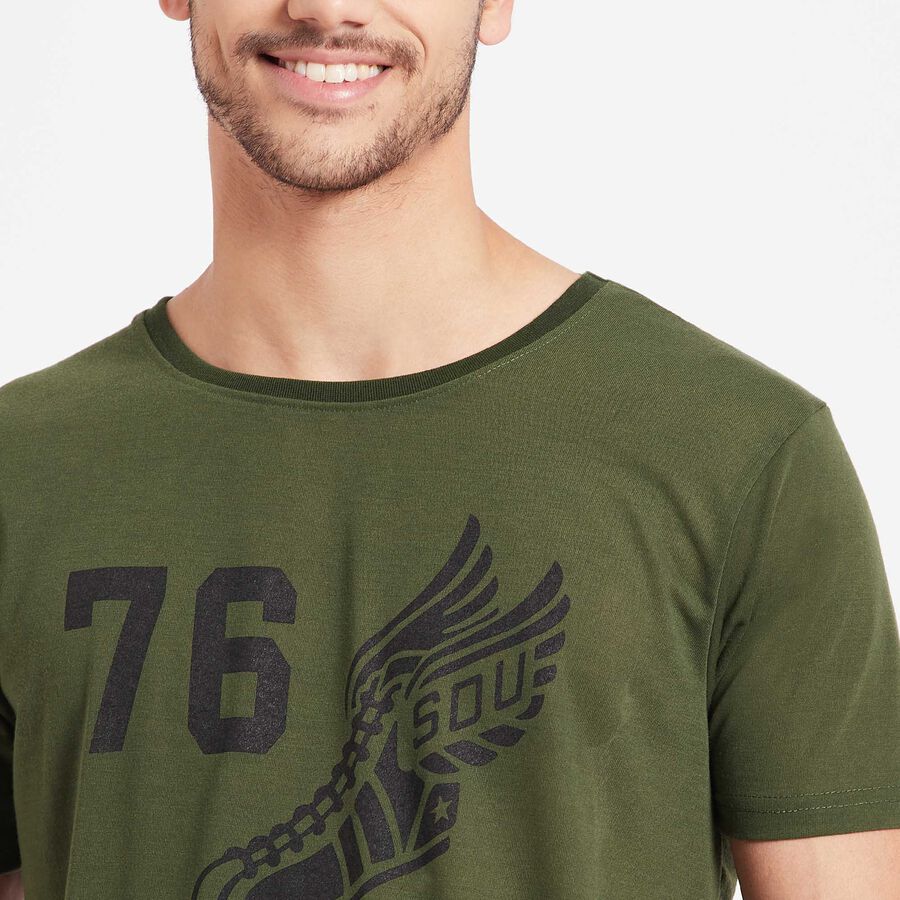 Round Neck T-Shirt, Olive, large image number null