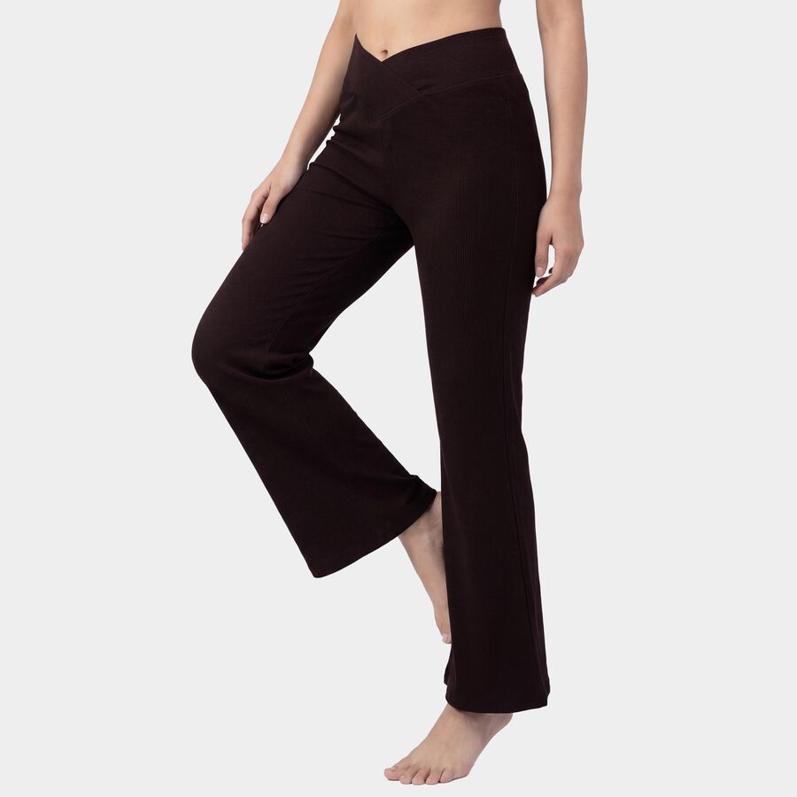 Women's Brown Regular Fit Solid Pyjama, Brown, large