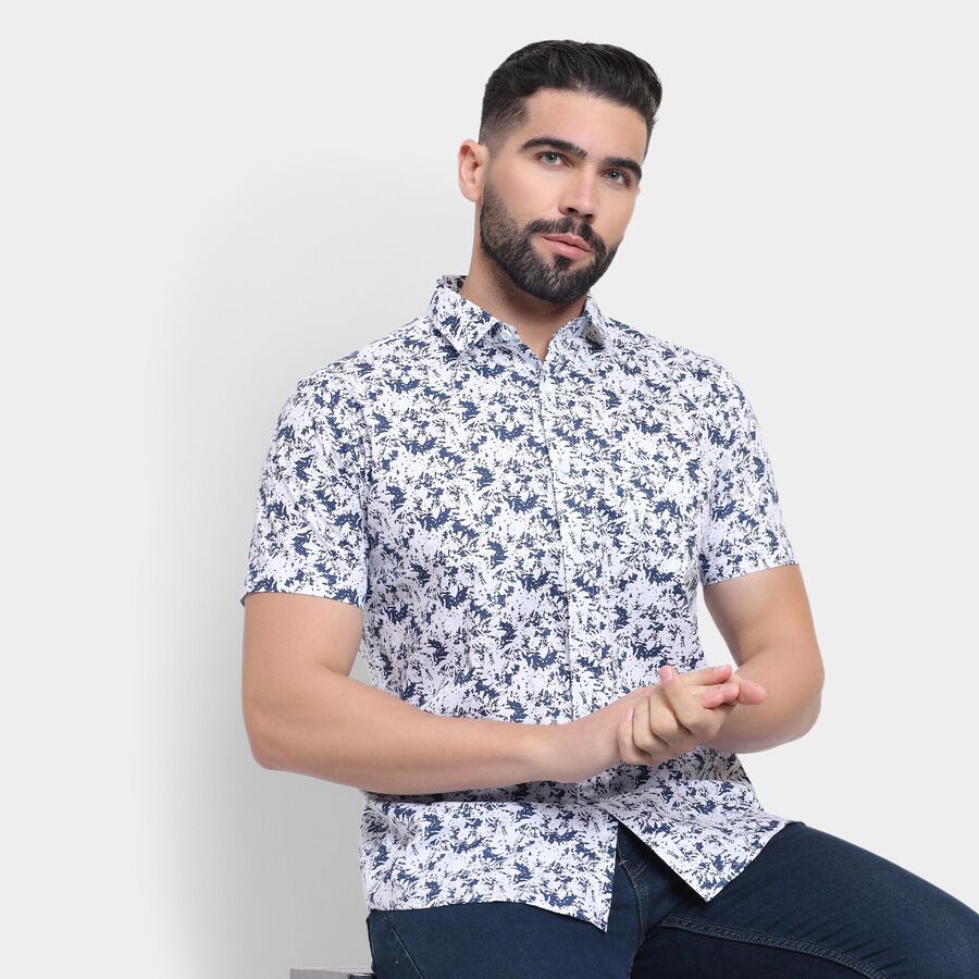 Men's 100% Cotton Casual Shirt , White, large image number null
